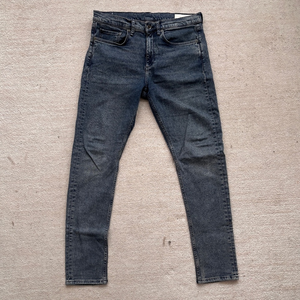 Rag & Bone Fit 2 Slim Jeans 33Wx32L Bradbury Wash Dark Indigo Designer Denim